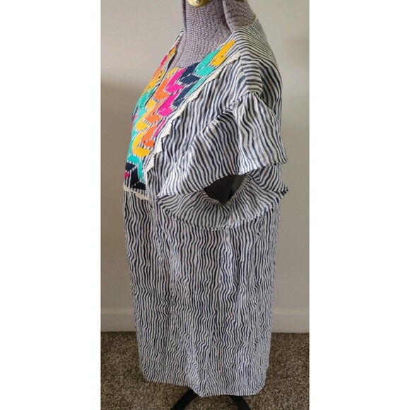 THML Women’s Dress Anthro Boho Embroidered Rayon Blend Sleeveless Sz M Rainbow - Picture 4 of 8